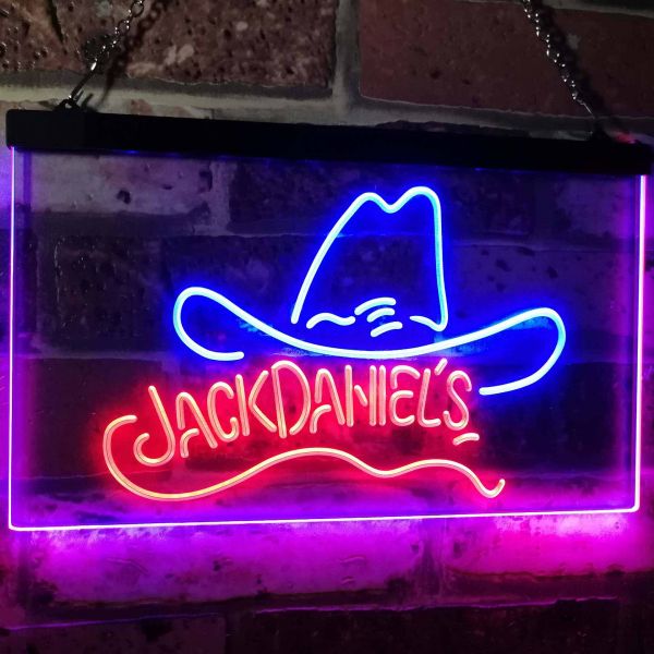 Jack Daniel's Cowboy Hat Dual LED Neon Light Sign